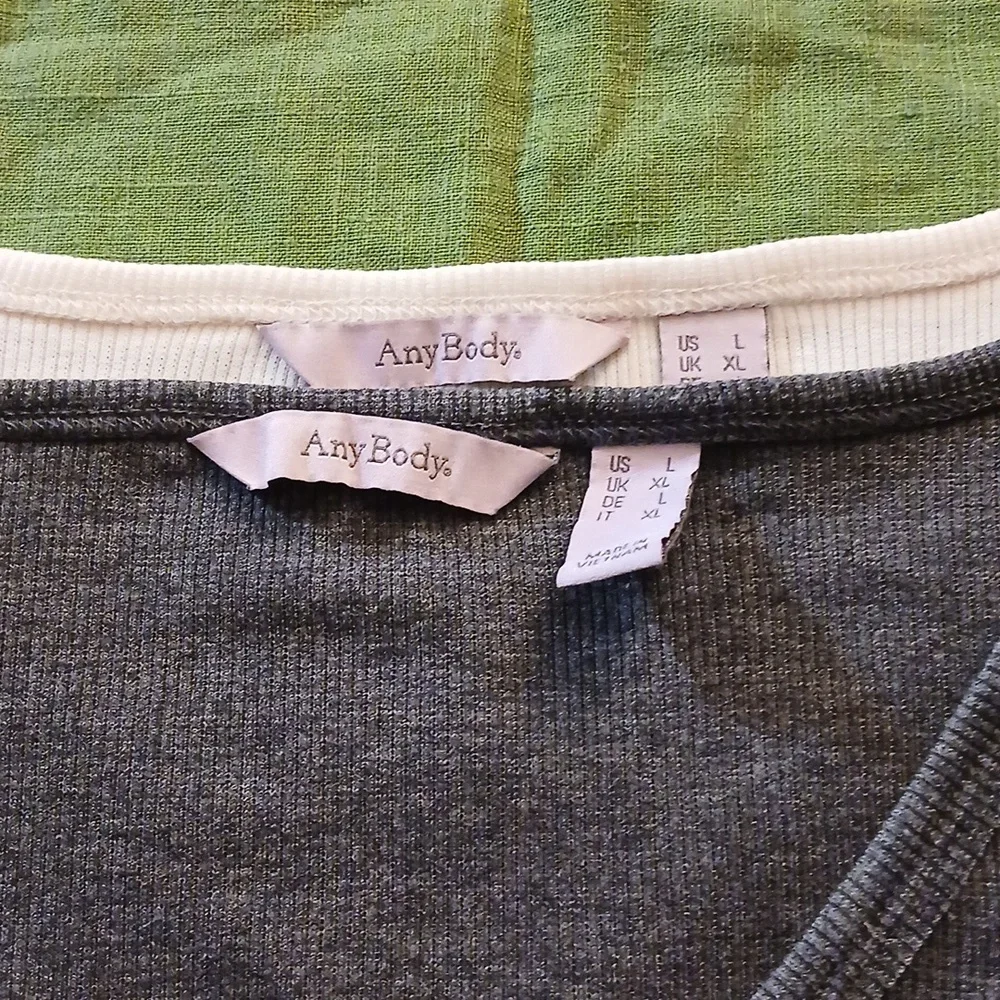 AnyBody Gray and White Tops Set - Picture 5 of 9
